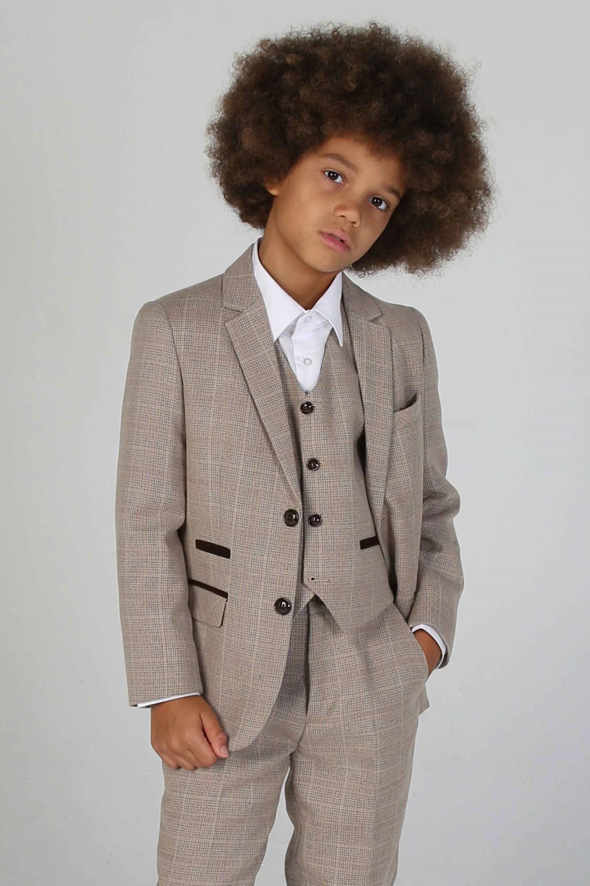 Paul Andrew Children - Device - Boy's Holland Beige Three Piece Suit