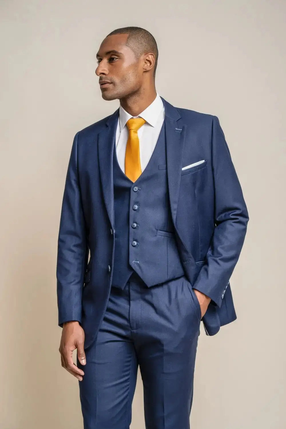 HOUSE OF CAVANI: Jefferson Navy Slim Fit Three Piece Suit