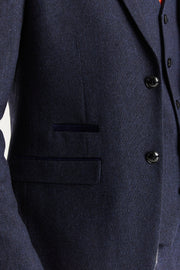 Oscar Navy Tweed Three Piece Suit