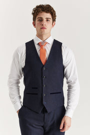 Oscar Navy Tweed Three Piece Suit