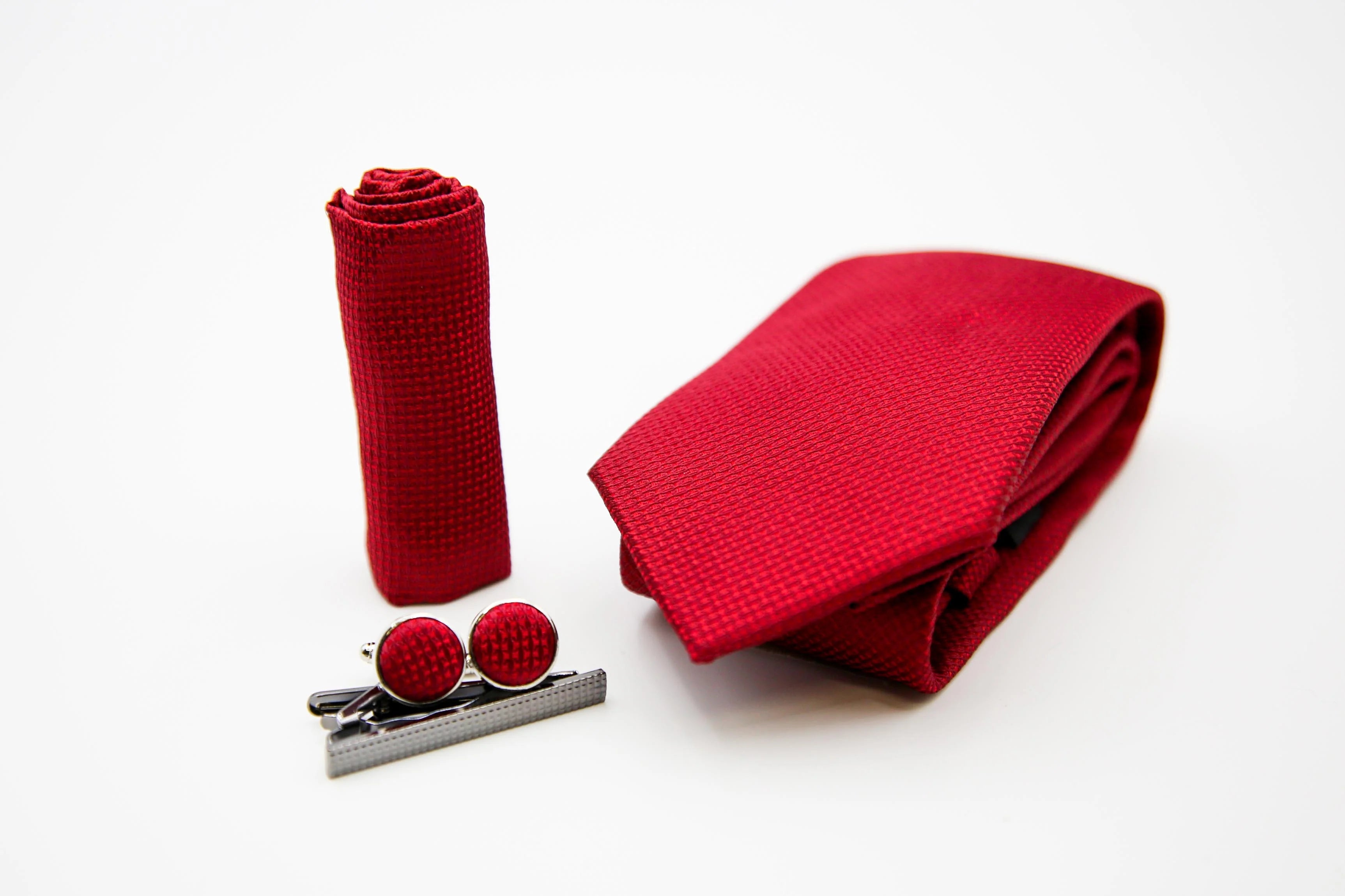 Paul Andrew - Red Textured Tie Set