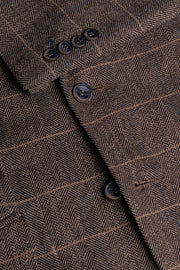 HOUSE OF CAVANI ALBERT BROWN LONG TWEED THREE PIECE SUIT