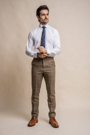 HOUSE OF CAVANI ALBERT BROWN SHORT TWEED THREE PIECE SUIT