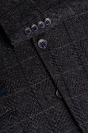 HOUSE OF CAVANI ALBERT GREY LONG TWEED CHECK SUIT