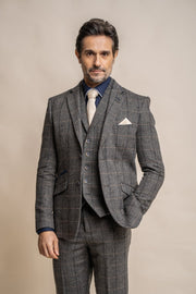 HOUSE OF CAVANI ALBERT GREY SHORT TWEED CHECK SUIT