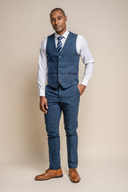 HOUSE OF CAVANI CARNEGI NAVY SHORT TWEED CHECK SUIT