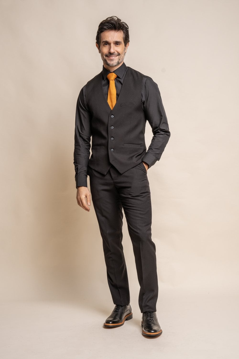 HOUSE OF CAVANI MARCO BLACK SHORT THREE PIECE SLIM FIT SUIT