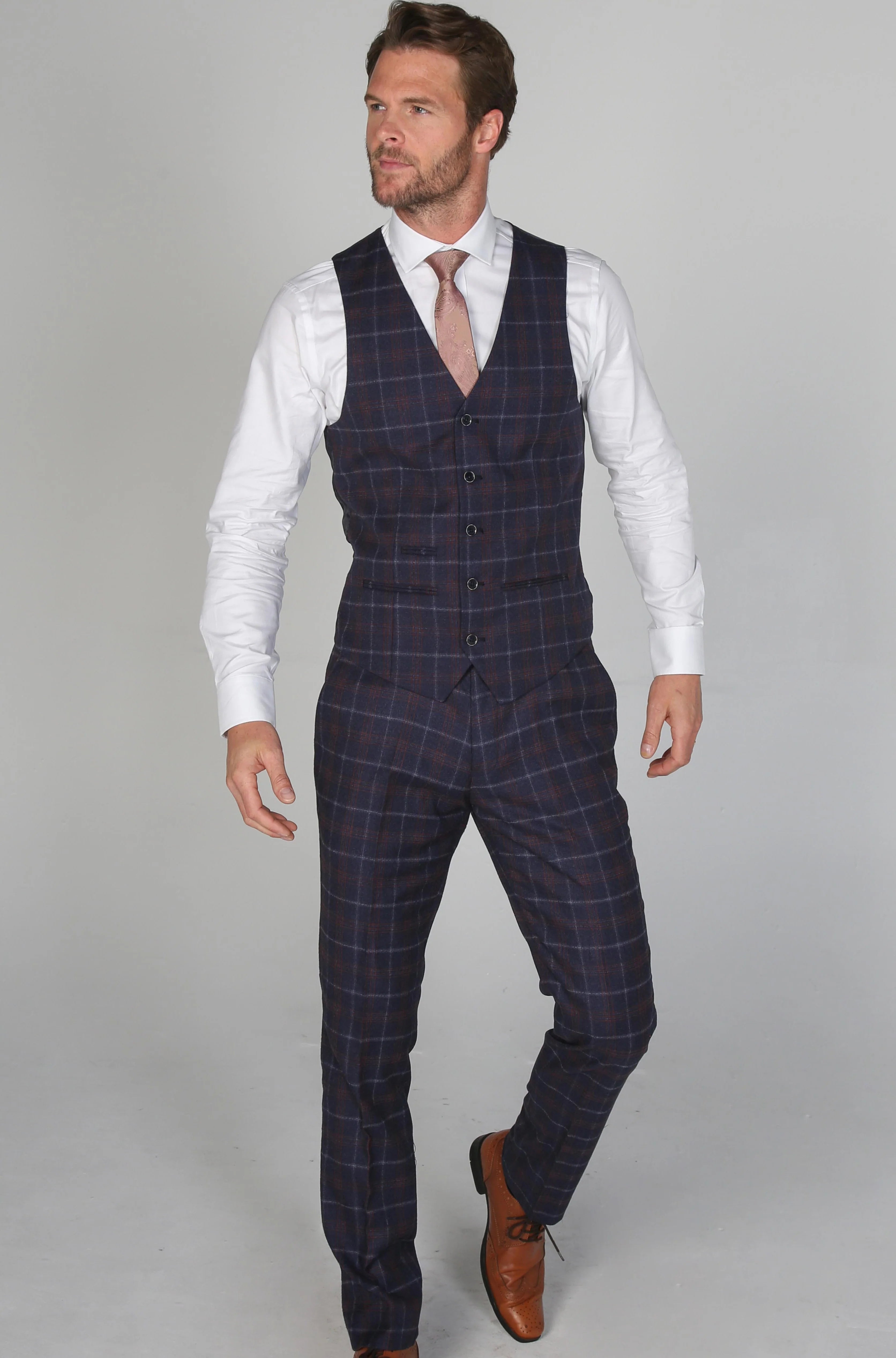 Paul Andrew  -Kenneth Navy Men's Three Piece Suit