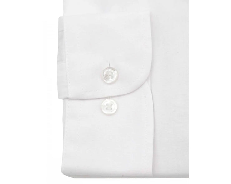 DOUBLE TWO WHITE CLASSIC EASY CARE LONG SLEEVE SHIRT